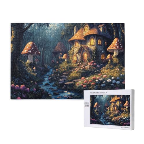 Wunderbares Elfenhaus Puzzle für Erwachsene mit 1000 Teilen, anspruchsvolles Puzzle für Spieleabende, für Männer, Frauen, Senioren, fertige Größe ist 29,52 x 19,68 Zoll von SHFYTRHG