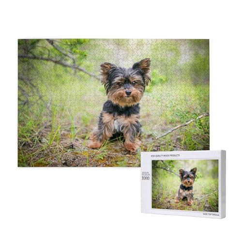 Yorkshire Terrier als Haustier 1000-teiliges Puzzle für Erwachsene, lustiges Puzzle für die ganze Familie, 1000-teiliges anspruchsvolles Puzzlespiel, 20 x 30 Zoll von SHFYTRHG