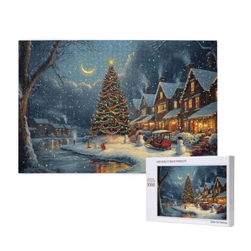 Zarte Weihnachten Puzzle für Erwachsene mit 1000 Teilen, anspruchsvolles Puzzle für Spieleabende, für Männer, Frauen, Senioren, fertige Größe ist 29,52 x 19,68 Zoll von SHFYTRHG