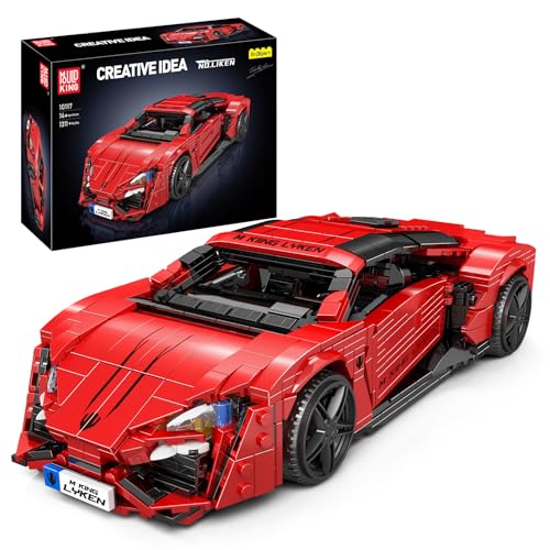 SHHFWU 10117 Technik Auto für Lykan Supercar, Technik Supersportwagen Modell Klemmbausteine Bauset, 1311 Teile Rennwagen Spielzeugauto für Jungen von SHHFWU