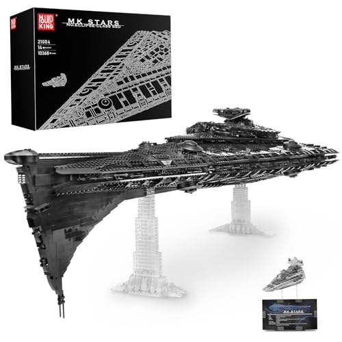 SHHFWU Technik Sternenzerstörer Modell 21004, 10368 Teile Groß UCS Super Star Destroyer MOC Klemmbausteine Bauset Kompatibel mit Super Sternenzerstörer Raumschiff Modell von SHHFWU