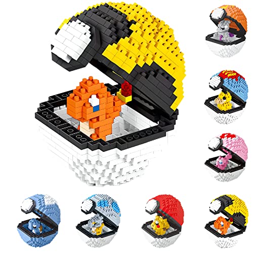 Mini Bausteine Modell,Blockspielzeug, Building Blocks,Prunkstück,Konstruktionsspielzeug,Pokeball,3D Puzzle Lernspielzeug,Geschenk für Jungen M?dchen und Fans,ab 8 Jahren von SHHZY