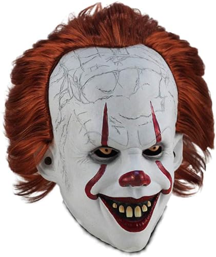 SHIFANQI Gruselige Clown-Maske, gruselige IT-Maske für Erwachsene, Halloween, Cosplay, Kostüm, Horror, Halloween-Maske, Party-Dekoration, Requisiten-Zubehör von SHIFANQI