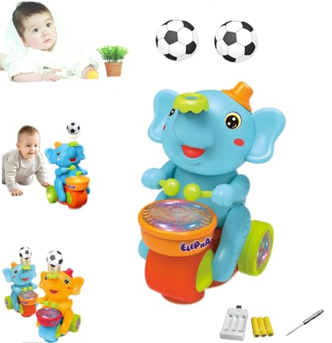 Elefantenspielzeug, Baby-Lauflernspielzeug,Elefanten-Babyspielzeug, Baby-Lauflernspielzeug,Musikalisches Lauflern-Elefanten-Krabbelspielzeug mit Musiklicht,Krabbelspielzeug for Babys von 6–12 Monaten( von SHIFuXX