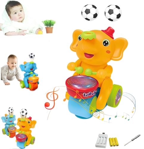 Elefantenspielzeug, Baby-Lauflernspielzeug,Elefanten-Babyspielzeug, Baby-Lauflernspielzeug,Musikalisches Lauflern-Elefanten-Krabbelspielzeug mit Musiklicht,Krabbelspielzeug for Babys von 6–12 Monaten( von SHIFuXX