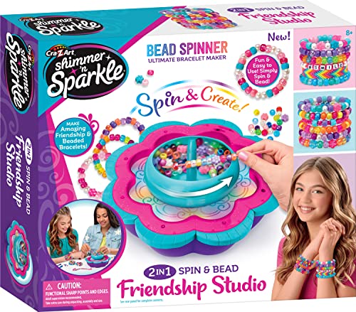 Shimmer and Sparkle 17339 Shimmer N Sparkle 2-in-1 Spin Machen Sie Ihre eigenen Perlen und Freundschaftsarmbänder Studio, mehrfarbig von SHIMMER 'N SPARKLE