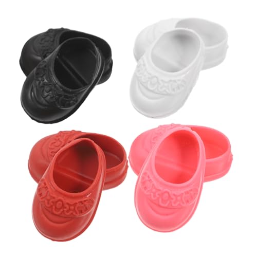 4 Paare Schuhe Jungenpuppenkostüm Puppensachen Süße Puppen-spezialwohnungen Puppenhaus-puppenschuhe 17 cm Minipuppenschuhe Süße Puppenwohnungen Neugeborene Babyschuhe Plastik SHINEOFI von SHINEOFI