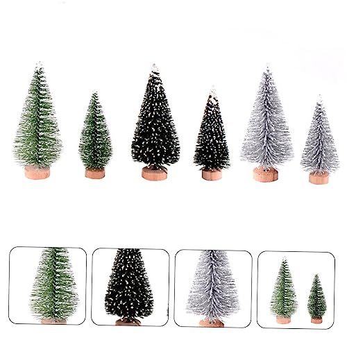 SHINEOFI 1 Satz Christbaumschmuck Miniatur-Sisalbaum künstlicher Weihnachtsbaum christbaumfiguren weihnachtsbaumfiguren weihnachtsdeko Weihnachtsfeier liefert Feiertagsdekoration PVC Green von SHINEOFI