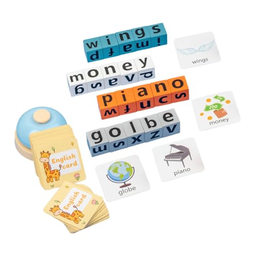 SHINEOFI 1 Satz Englisches Puzzletisch Puzzlematte Puzzlekleber Kinderwerkzeug Buchstabenblöcke Für Kinderspielzeug Buchstabenblock Für Buchstabenrätsel Holz von SHINEOFI