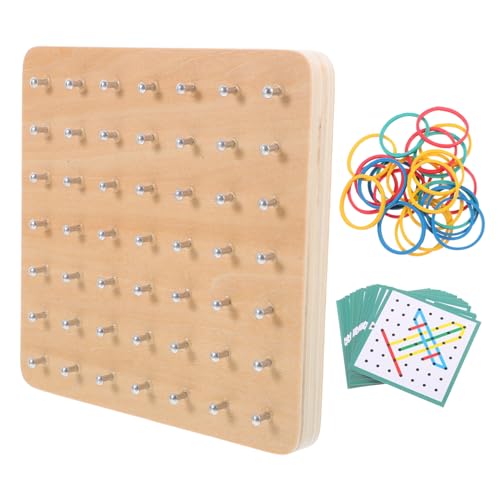 SHINEOFI 1 Satz Grafisches Nagelbrett Nagelplatte Mathematisches Geoboard Pädagogische Stütze Für Geoboard Für Kinderspielzeug Mathe-lerntool Geobrett Planke Holz Weiß von SHINEOFI