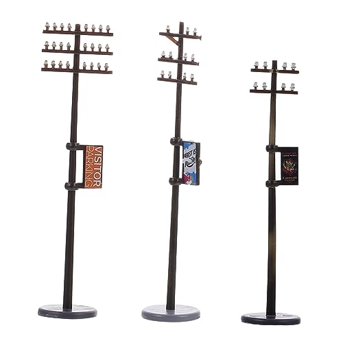 SHINEOFI 1 Satz Mikrolandschaft DIY Mini Park Mini Telefonmast Telegrafenmast Miniatur Straßenmast Modelleisenbahn Telefonmasten Architektur Modellbausatz Modell Telefonmast von SHINEOFI