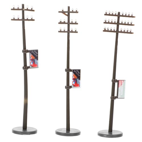 SHINEOFI 1 Satz Telegrafenmast Modelleisenbahn Maßstab Straßenlaterne Modell Diorama Zubehör Miniatur Straßenlaternenpfahl Modellbau Licht Kit Scheinwerfer Modelleisenbahn Straßenlaternen von SHINEOFI