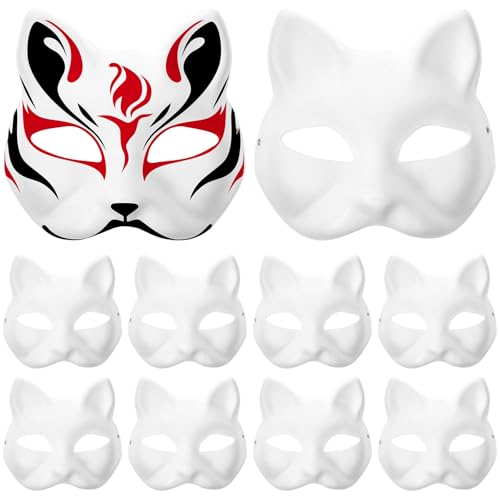 SHINEOFI 10 Stück Katzen-gesichtsmasken, Diy, Handbemalt, Blanko, Weiße Masken für Kinder, Halloween-party, Cosplay Und Kunsthandwerksaktivitäten SHINEOFI 10 Stück Katzen-gesichtsmasken, Diy, Handbemalt, Blanko, Weiße Masken für Kinder, Halloween-party, Cosplay Und Kunsthandwerksaktivitäten von SHINEOFI