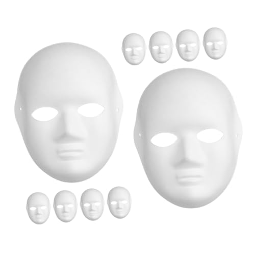 SHINEOFI 10 Stück Weiße DIY Papiermasken Vollflächig Bemalbar Leichte Papierpulp Material Atmungsaktiv Blanko Maske für Karneval Maskerade Halloween Cosplay mit Familie und Freunden SHINEOFI 10 Stück Weiße DIY Papiermasken Vollflächig Bemalbar Leichte Papierpulp Material Atmungsaktiv Blanko Maske für Karneval Maskerade Halloween Cosplay mit Familie und Freunden von SHINEOFI