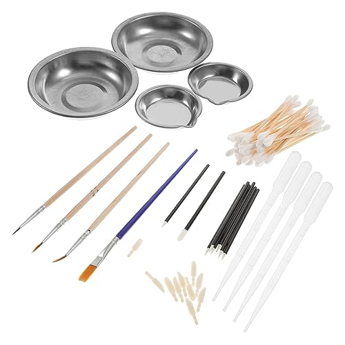 SHINEOFI 2 Sätze Modell-farbset Modelle Sprühwerkzeug Kosmetiktablett Stift-Kits Miniaturfarben Hobby Modellbau Handwerkzeuge Pinsel Zum Malen Von Spielzeugmodellen Schminkkasten Plastik von SHINEOFI