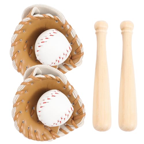 SHINEOFI 2 Sets mit Miniatur-baseballschläger Und Handschuh-Set, Dekoratives DIY-mini-Baseball-Set für Puppenhaus-dekor Und Fotografie-Requisiten SHINEOFI 2 Sets mit Miniatur-baseballschläger Und Handschuh-Set, Dekoratives DIY-mini-Baseball-Set für Puppenhaus-dekor Und Fotografie-Requisiten von SHINEOFI