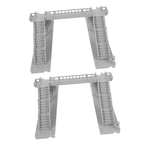 SHINEOFI 2 Stück Städtisches Gebäudemodell Bahngleise Brücke Modellzuggebäude DIY-fußgängerbrückenmodell Fußgängerbrücke-dekor Eisenbahn-fußgängerbrücke Dollhouse Decor Grau Abs SHINEOFI 2 Stück Städtisches Gebäudemodell Bahngleise Brücke Modellzuggebäude DIY-fußgängerbrückenmodell Fußgängerbrücke-dekor Eisenbahn-fußgängerbrücke Dollhouse Decor Grau Abs von SHINEOFI