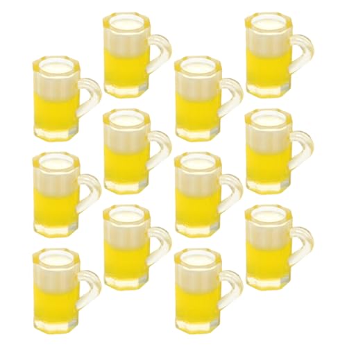 SHINEOFI 20Pcs Mini Beer Mug Miniature Beer Shot Glasses Mini Resin Beer Cups Model Mini Glasses for Dollhouse Accessories Decoration von SHINEOFI