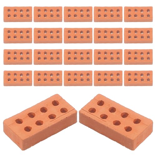 SHINEOFI 20Pcs Mini Bricks Miniature Bricks Landscaping Model Brick Wall Small Bricks DIY House Building Brick Models von SHINEOFI