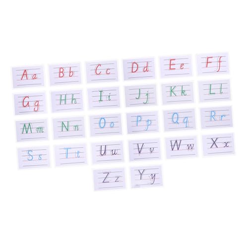 SHINEOFI 26St Alphabet-Handschrift Alphabet-Standardkarten Kinderwerkzeuge kindererziehung aufklärung Kinder Lernkarten Kinderspielzeug Manuskriptkarten Diagramme für frühes Lernen Plastik von SHINEOFI