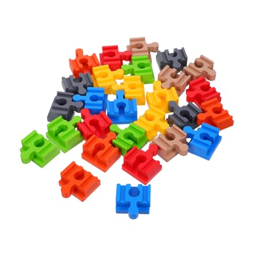 SHINEOFI 28 Stück Bunte Holzschienen Verbinder Holz Zugschienen Adapter für Eisenbahn Erweiterung Einfach Zusammenzubauen ohne Werkzeug SHINEOFI 28 Stück Bunte Holzschienen Verbinder Holz Zugschienen Adapter für Eisenbahn Erweiterung Einfach Zusammenzubauen ohne Werkzeug von SHINEOFI