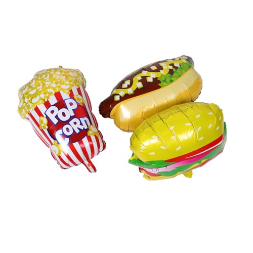 SHINEOFI 3stücke Ballons Mit Popcorn Hotdog Und Hamburger Motiven Aus Folie Für Kindergeburtstag Feier Filmabend Dekoration Partyzubehör Mit Fast-food-thema SHINEOFI 3stücke Ballons Mit Popcorn Hotdog Und Hamburger Motiven Aus Folie Für Kindergeburtstag Feier Filmabend Dekoration Partyzubehör Mit Fast-food-thema von SHINEOFI