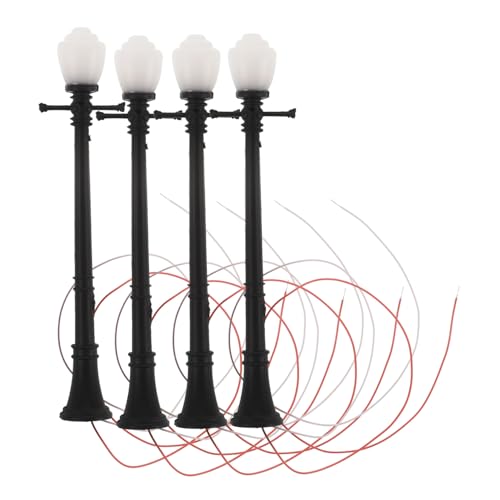 SHINEOFI 4 Stück Teiliges Miniatur Straßenlaternen Doppelköpfigen LED leuchten Wetterfeste Robuste Mini Lampen für DIY Mikro Landschaftsdeko Geeignet für Architekturmodelle und SHINEOFI 4 Stück Teiliges Miniatur Straßenlaternen Doppelköpfigen LED leuchten Wetterfeste Robuste Mini Lampen für DIY Mikro Landschaftsdeko Geeignet für Architekturmodelle und von SHINEOFI