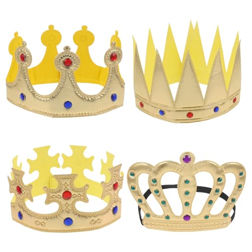 SHINEOFI 4-teiliges Königskronen-set für Jungen, Kreative Hüte für Geburtstagspartys, Kostüm-kopfbedeckungen für Kinder, Verschiedene Königskronen für Rollenspiele für Jungen SHINEOFI 4-teiliges Königskronen-set für Jungen, Kreative Hüte für Geburtstagspartys, Kostüm-kopfbedeckungen für Kinder, Verschiedene Königskronen für Rollenspiele für Jungen von SHINEOFI