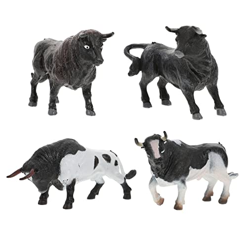 SHINEOFI 4Pcs Realistic Farm Cow Model Toy Miniature Cattle Figurines Set Plastic Cow Animal Figurines for Kids Party Favors Preschool Educational Learn Cognitive Toys Home Desktop Decor, von SHINEOFI