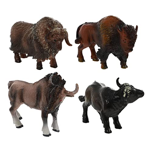 SHINEOFI 4Pcs Realistic Farm Cow Model Toy Miniature Cattle Figurines Set Plastic Cownimal Figurines for Kids Party Favors Preschool Educational Learn Cognitive Toys Home Desktop von SHINEOFI