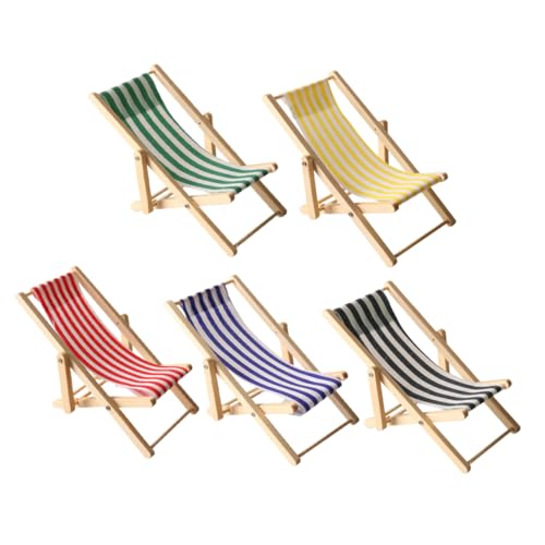 SHINEOFI 5 Stück Mini Strandstuhl Miniatur Puppenhaus Dekoration – Faltbares Holz Liegestuhl Modell Am Meer Für DIY Feengarten Puppenhaus Zubehör SHINEOFI 5 Stück Mini Strandstuhl Miniatur Puppenhaus Dekoration – Faltbares Holz Liegestuhl Modell Am Meer Für DIY Feengarten Puppenhaus Zubehör von SHINEOFI