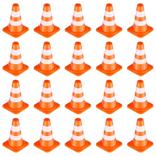 SHINEOFI 50Pcs Mini Traffic Sign Miniature Traffic Signs Decorations Small Roadblock Signs Toys Miniature Traffic Cone Toys for Kids Toys Pretend Play Street Sign von SHINEOFI