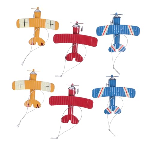SHINEOFI 6 Stück Teiliges Retro Flugzeug Modell aus Schmiedeeisen Langlebige Doppelschicht Flugzeuge in Gelb Rot Blau Vielseitige Vintage Dekoration und Pädagogisches Desktop Ornament SHINEOFI 6 Stück Teiliges Retro Flugzeug Modell aus Schmiedeeisen Langlebige Doppelschicht Flugzeuge in Gelb Rot Blau Vielseitige Vintage Dekoration und Pädagogisches Desktop Ornament von SHINEOFI