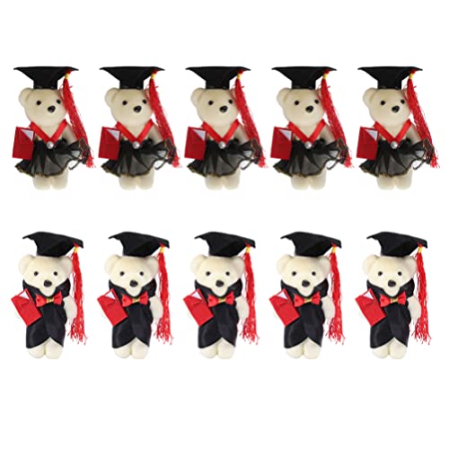 SHINEOFI Abschlussbär 10Pcs Abschlussbär Doll Graduierung Plüsch Bär Bouquet Stofftiere Plüschspielzeug Graduierung Bears Tiere Puppen Für Die Abschlussfeier von SHINEOFI