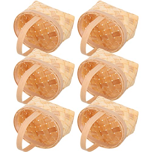 SHINEOFI Mini Gewebte Körbe 6Pcs Mini -Süßigkeitenkörbe Mit Griff Mini Picknickkorb Kleine Gewebte Körbe Bauernhaus Kleiner Korb Für Party Hochzeit von SHINEOFI