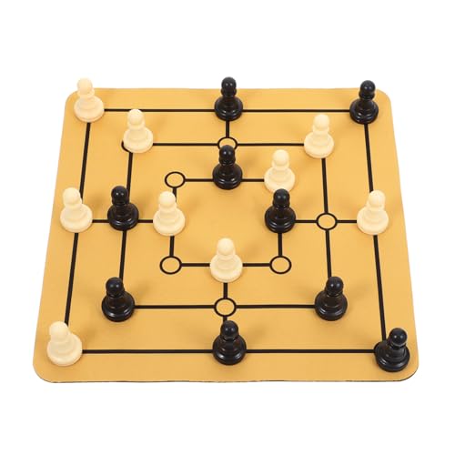 SHINEOFI Mühle-brettspielset, Tragbares Strategie-Schachbrett für Familienspaß, Abs-gummimaterial, 9,4 X 9,4 Zoll SHINEOFI Mühle-brettspielset, Tragbares Strategie-Schachbrett für Familienspaß, Abs-gummimaterial, 9,4 X 9,4 Zoll von SHINEOFI