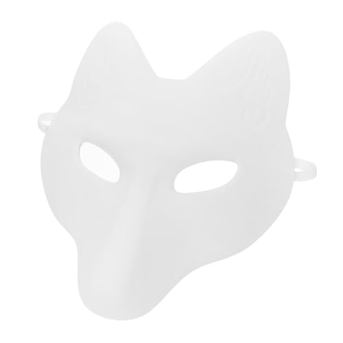 SHINEOFI Weiße Fuchsmasken Damen PU Leder DIY Halloween Masquerade Party Kostümmaske Leicht Bemalbar für Fasching und Cosplay SHINEOFI Weiße Fuchsmasken Damen PU Leder DIY Halloween Masquerade Party Kostümmaske Leicht Bemalbar für Fasching und Cosplay von SHINEOFI
