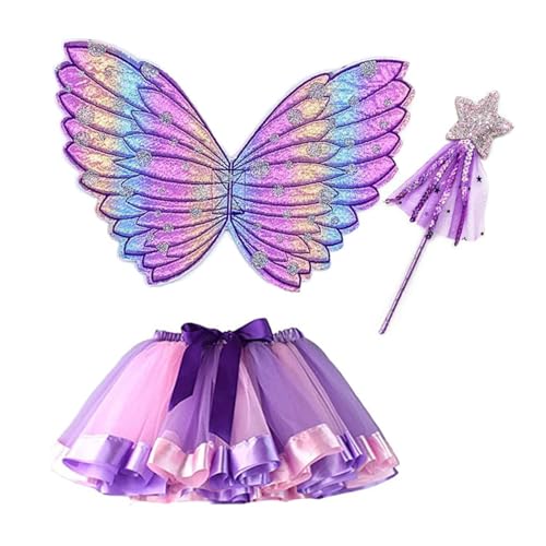 1 Set Fairy Stick Enhance Atmosphäre ausgezeichnete Fairy Stick Angel Wings Short Rock Bühnenbühne Set Violett von SHINROAD