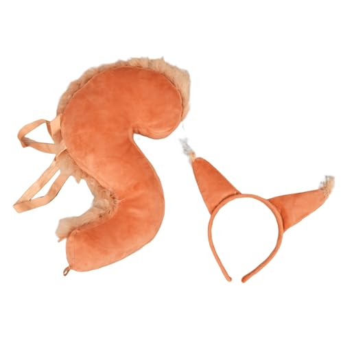 SHINROAD 1 Set Eichhörnchen Hair Hoop Cross-Dressing Schöne Jungen Mädchen Stirnband Cosplay-Kostüm Orange Sets von SHINROAD