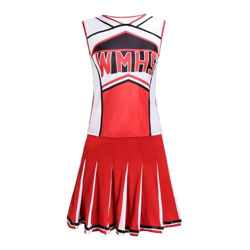 SHINROAD Ärmelloses Top-Rock-Set für Auftritte, Cheerleading-Performance-Kleidung, Cheerleader-Outfit, 2 Stück/Set, High School Glee Club, lebendige Farben, Tanz Rot S SHINROAD Ärmelloses Top-Rock-Set für Auftritte, Cheerleading-Performance-Kleidung, Cheerleader-Outfit, 2 Stück/Set, High School Glee Club, lebendige Farben, Tanz Rot S von SHINROAD
