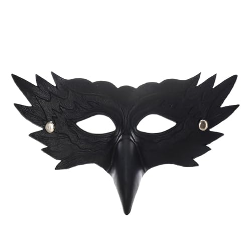 SHINROAD Augenlöcher Masque Elegante Maskerade Masque Halbgesicht Masque Faux Leder Elegant mysteriöser Maskerade -Accessoire für Halloween Cosplay Party Schwarz von SHINROAD