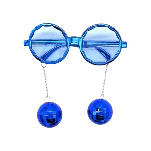 SHINROAD Disco -Themenparty Shades Carnival Disco Accessoires Disco Ball Gläses Plastik Retro Funky Sonnenbrille mit Anhänger Party bevorzugt Karnevalszubehör bevorzugt Blau von SHINROAD