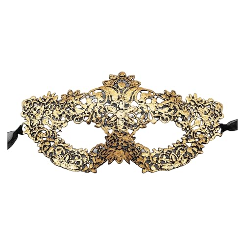 SHINROAD Elegante Party Maske Maskerade Spitze Damen venezianische Halbgesicht für Maskeraden Kostüm Partys Abschlussball Karneval Accessoire besondere Anlässe Golden von SHINROAD