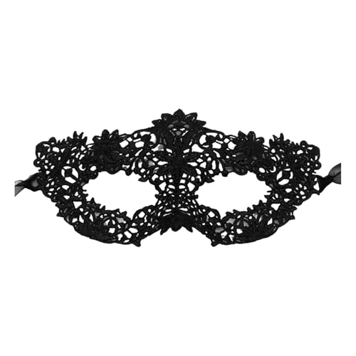 SHINROAD Elegante Party Maske Maskerade Spitze Damen venezianische Halbgesicht für Maskeraden Kostüm Partys Abschlussball Karneval Accessoire besondere Anlässe Schwarz von SHINROAD