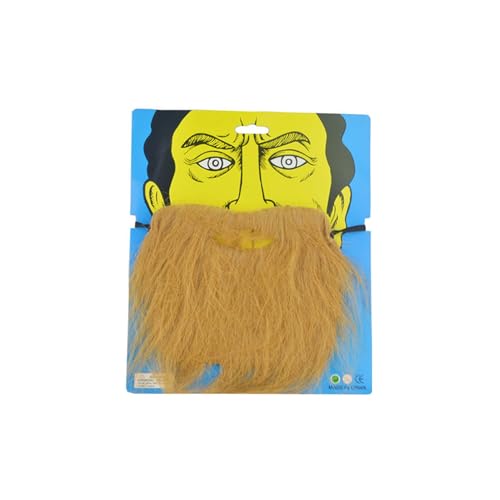 SHINROAD Fancy Dress Fake Beard Festliche Atmosphäre Gefälschter Bart Rollenspiel Cosplay Kostüm Prop Lange Flaum Bärte Weihnachtsmann Schnurrbart Weihnachten Party Supply Braun One Size von SHINROAD