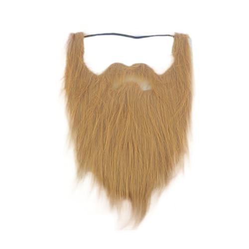 SHINROAD Fancy Dress Fake Beard Festliche Atmosphäre Gefälschter Bart Rollenspiel Cosplay Kostüm Prop Lange Flaum Bärte Weihnachtsmann Schnurrbart Weihnachten Party Supply Hellbraun One Size von SHINROAD