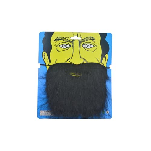 SHINROAD Fancy Dress Fake Beard Festliche Atmosphäre Gefälschter Bart Rollenspiel Cosplay Kostüm Prop Lange Flaum Bärte Weihnachtsmann Schnurrbart Weihnachten Party Supply Schwarz One Size von SHINROAD