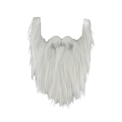 SHINROAD Fancy Dress Fake Beard Festliche Atmosphäre Gefälschter Bart Rollenspiel Cosplay Kostüm Requisite Lange Flaum Bärte Weihnachtsmann Schnurrbart Weihnachten Party Supply Weiß 1 One Size von SHINROAD