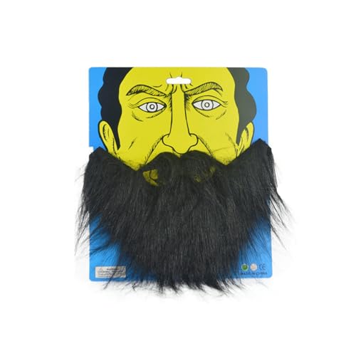 SHINROAD Fancy Dress Fake Beard Festliche Atmosphäre Gefälschter Bart Rollenspiel Cosplay Kostüm Requisite Lange Fluff Bärte Weihnachtsmann Schnurrbart Weihnachten Party Supply Black1 One Size von SHINROAD