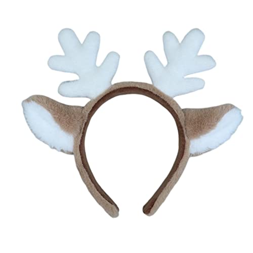 SHINROAD Geweih Stirnband Fix Hair Schöner Weihnachtskopfschmuck Hirsch Haarreifen Weiß von SHINROAD